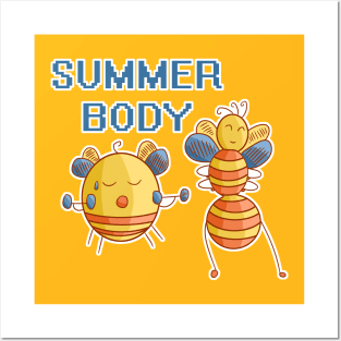 Summer Body - Bees Exercising Posters and Art